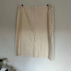 Madewell natural linen midi skirt size 18